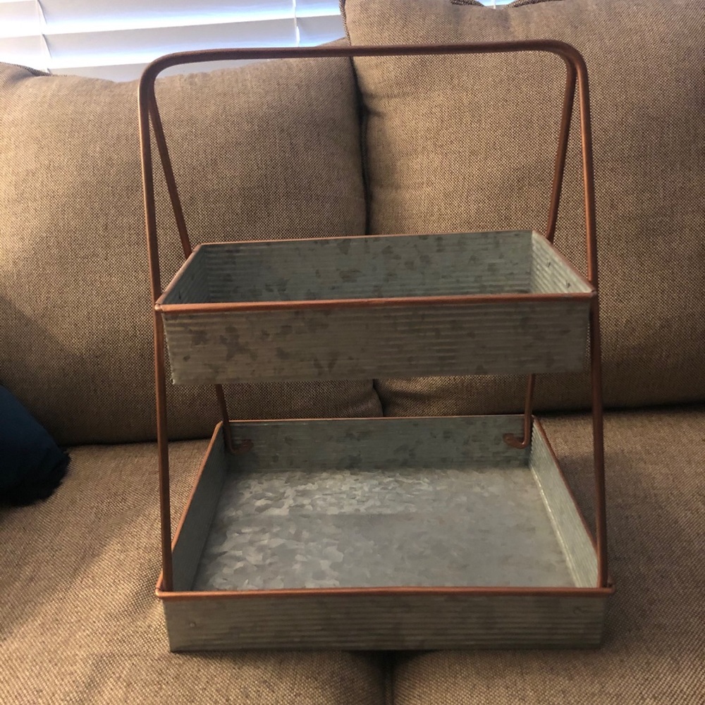 Two tier metal stand